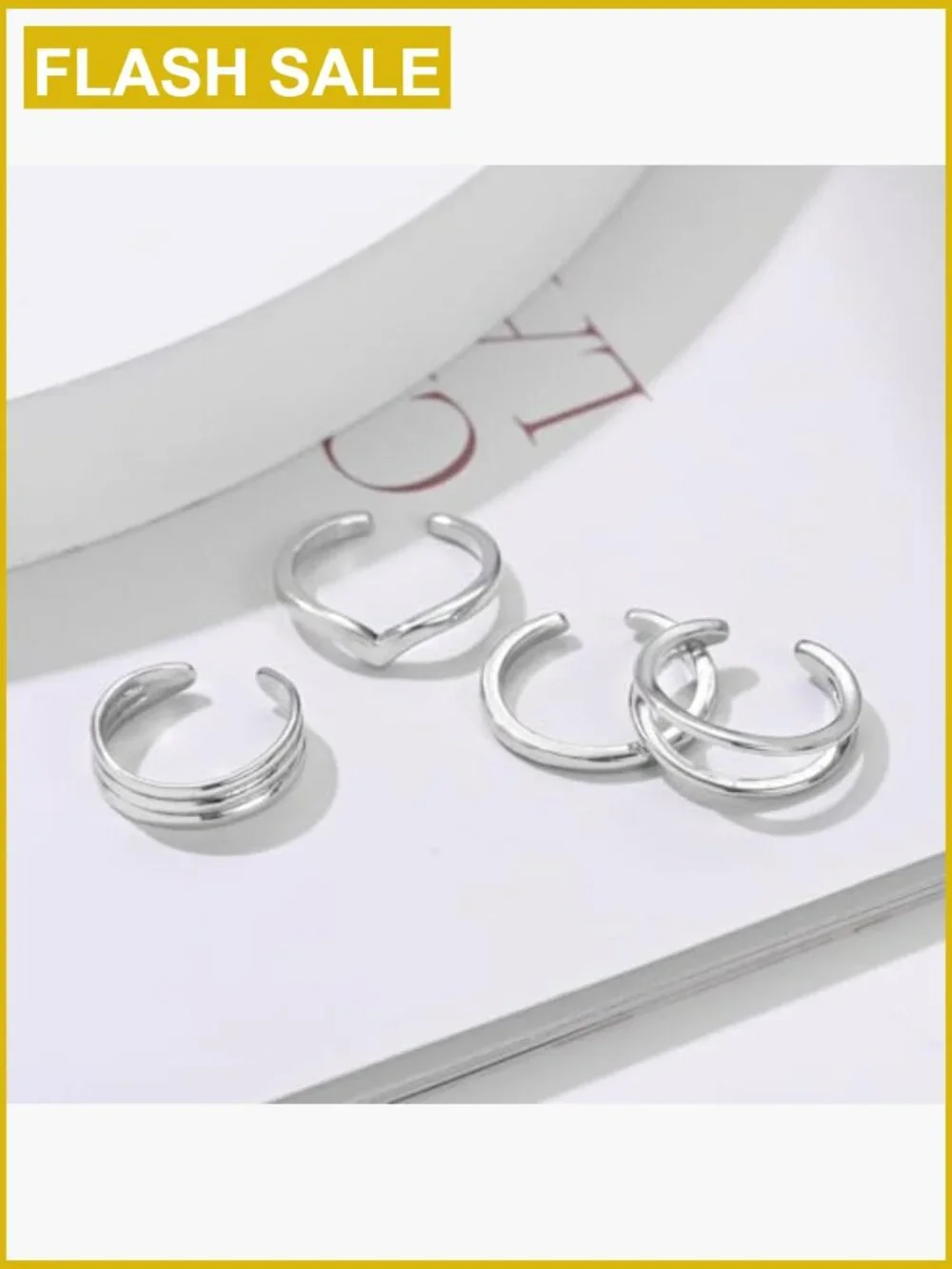 Adjustable Open Toe Rings Set - 14K Gold Plated Stacking Rings for Women Beach